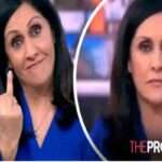 நடுவிரலை தூக்கி காட்டிய பெண் தொகுப்பாளினி