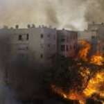 எரியும் இஸ்ரேல் கட்டடம் 19பேர் காயம்